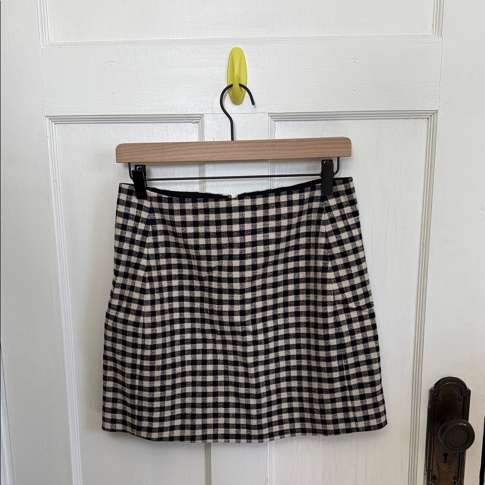 Sézane Classic Black and White Checkered Skirt